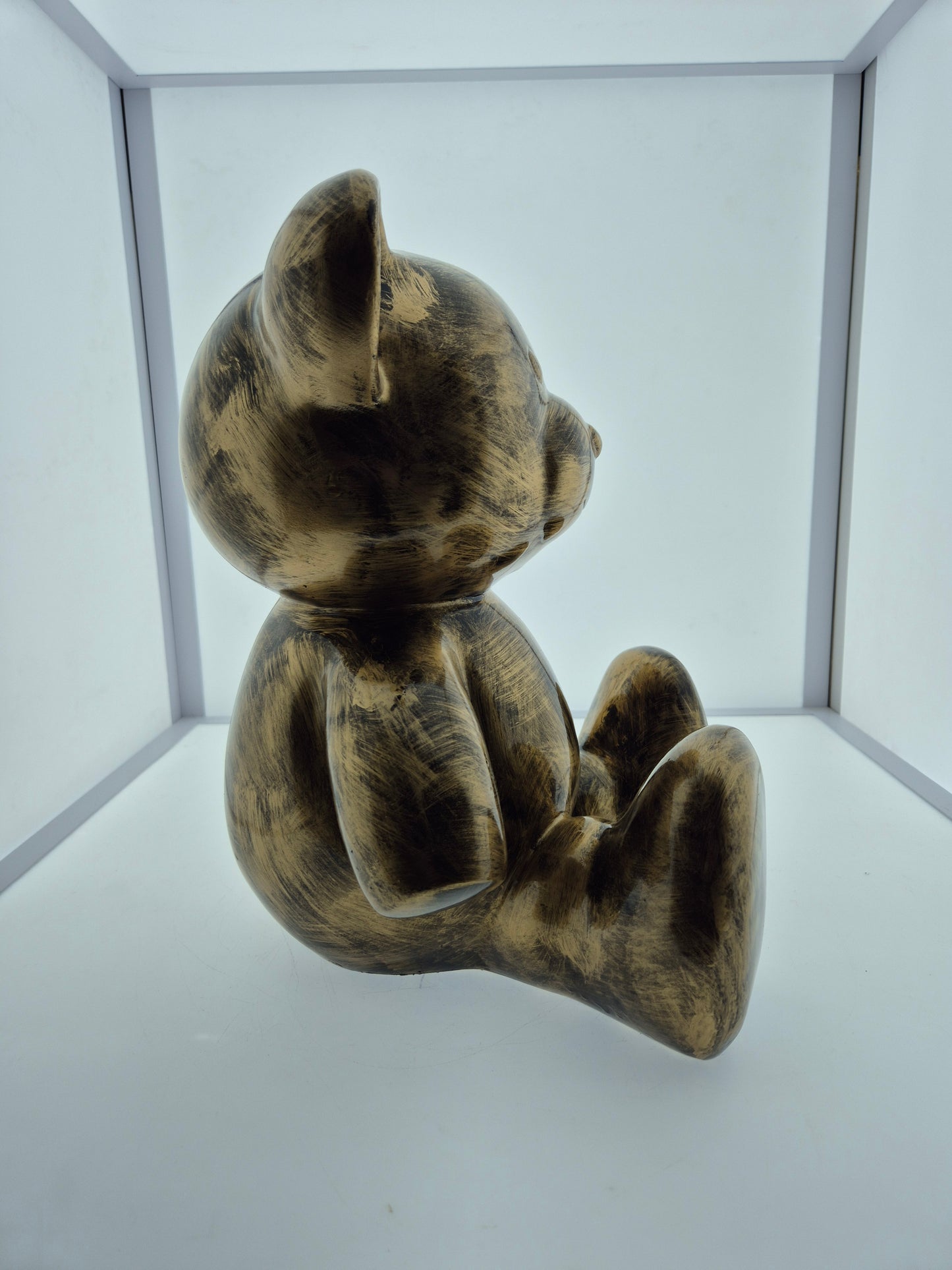 Ourson assis couleur or 38cm