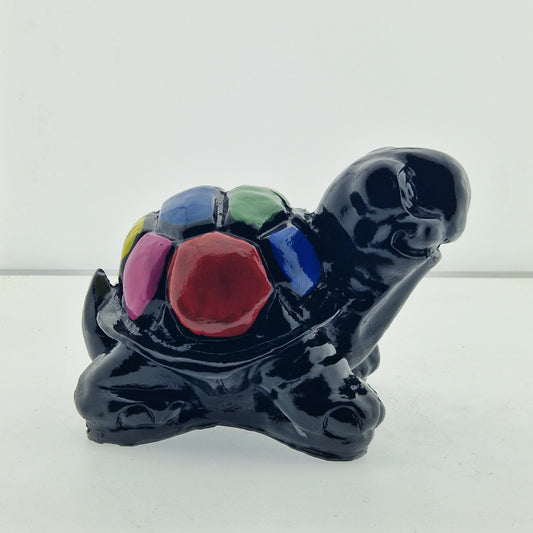 Tortue noir multicouleur 25x15x15 - Art du château