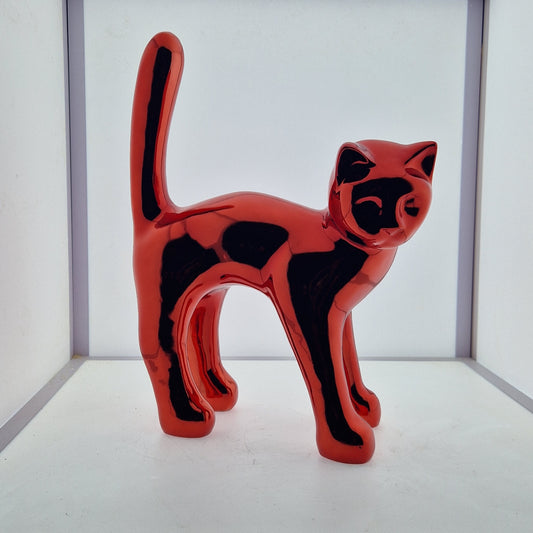 Chat chrome rouge 45cm - Art du château