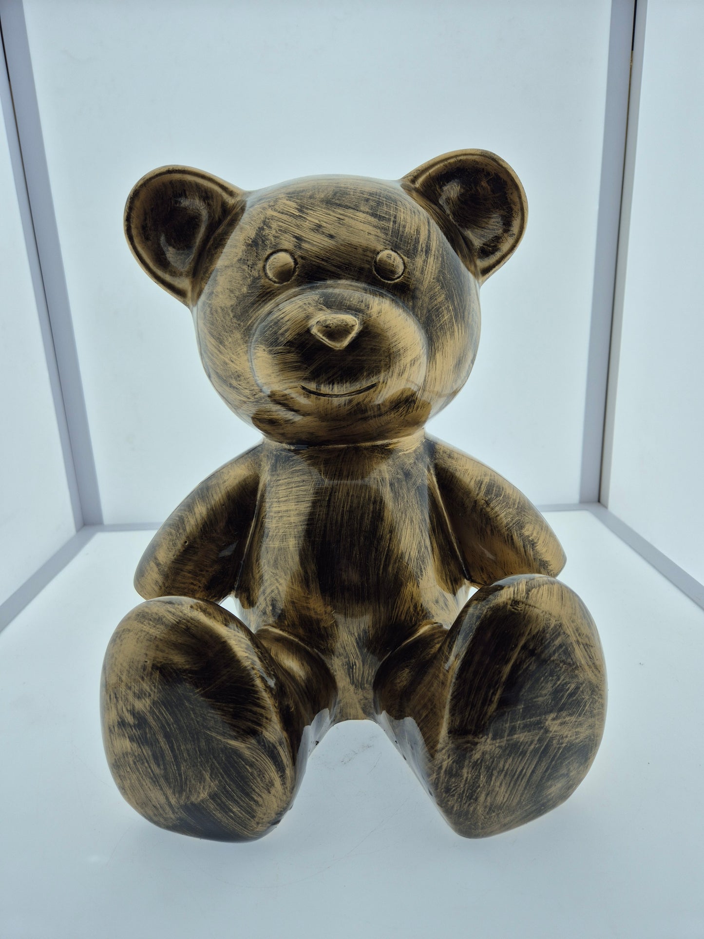 Ourson assis couleur or 38cm