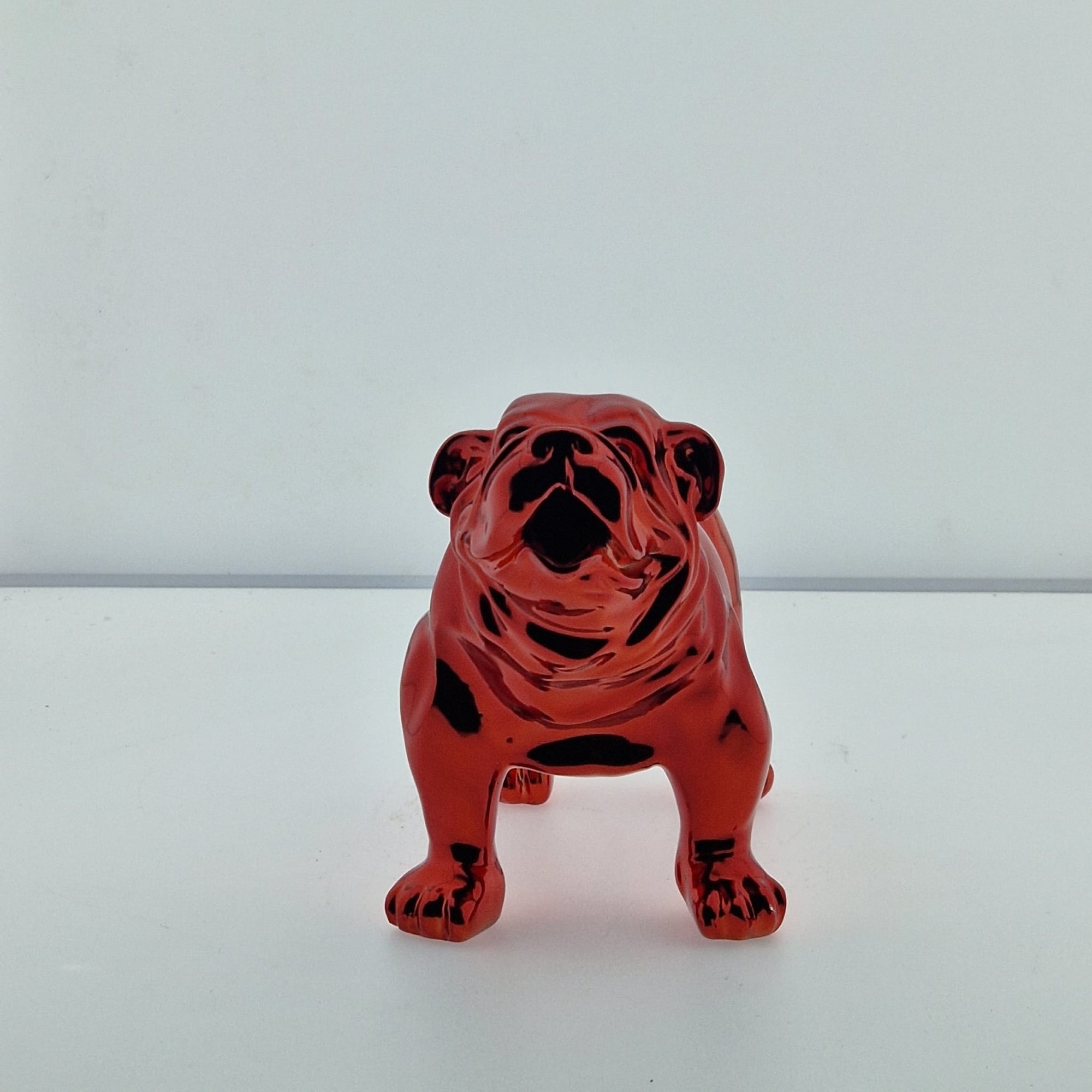 Statut Bouledogue Chrome rouge 20x10x14cm - Art du château