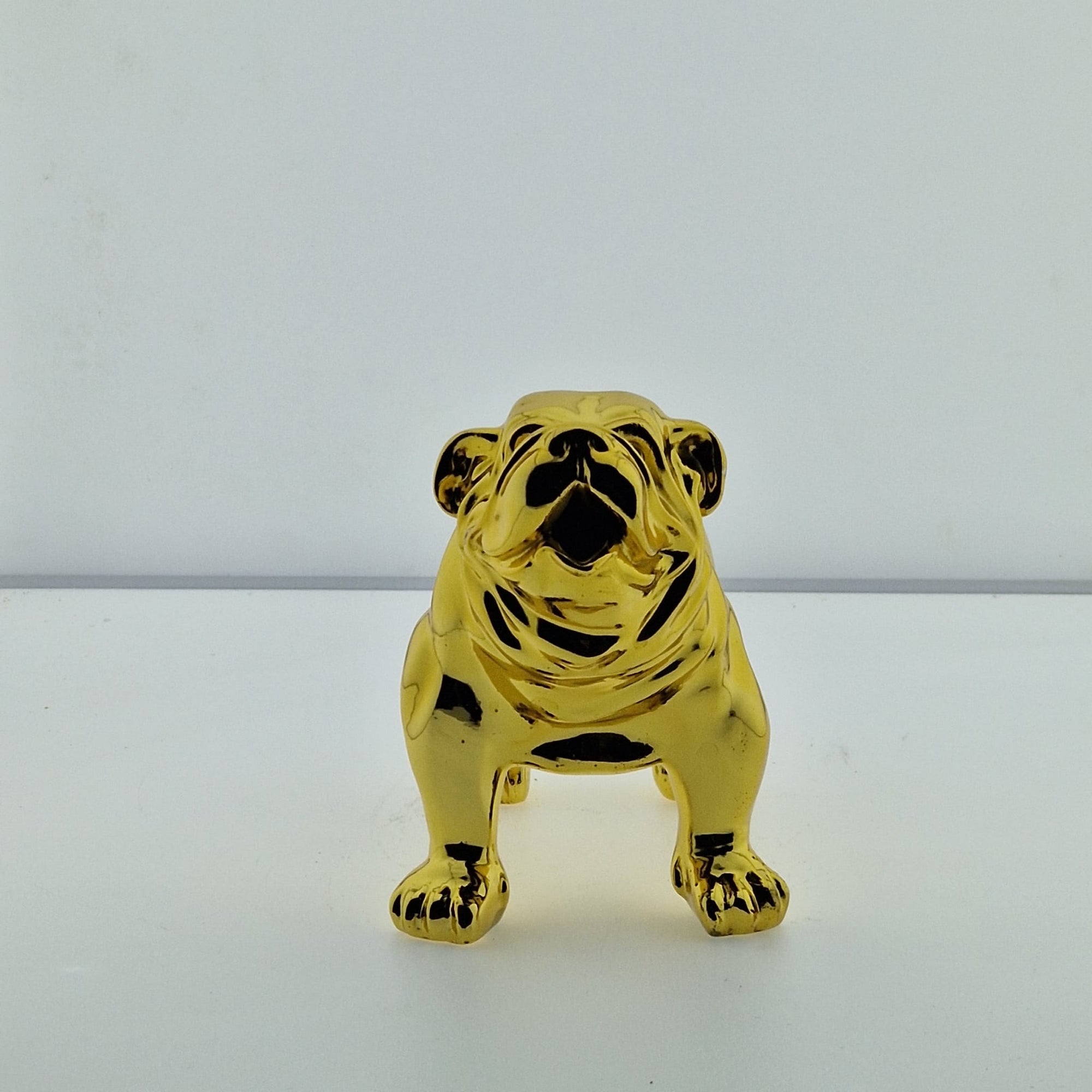 Statut Bouledogue Chrome or 20x10x14cm - Art du château